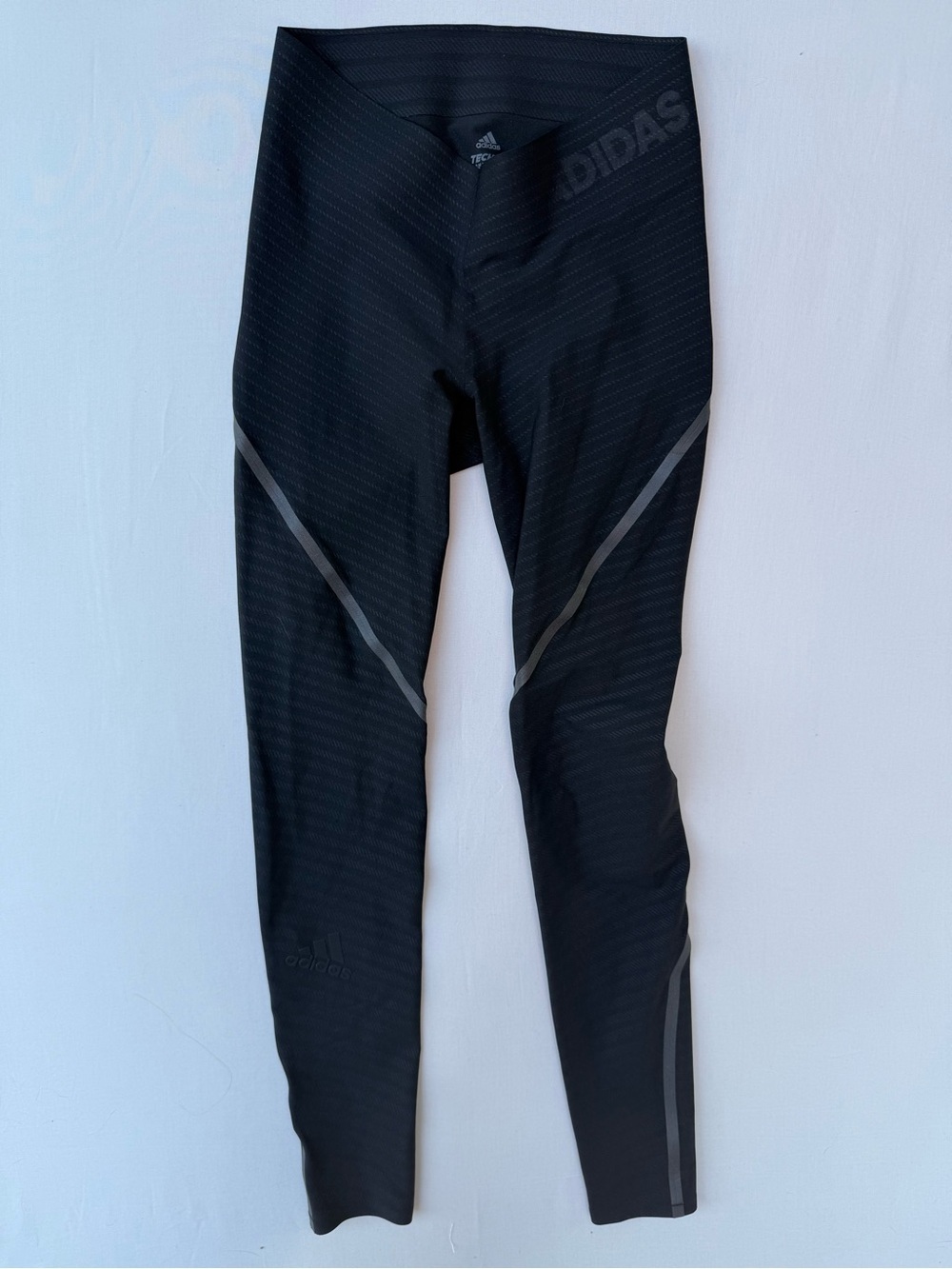 adidas Black Techfit Compression Leggings with Reflective Logo